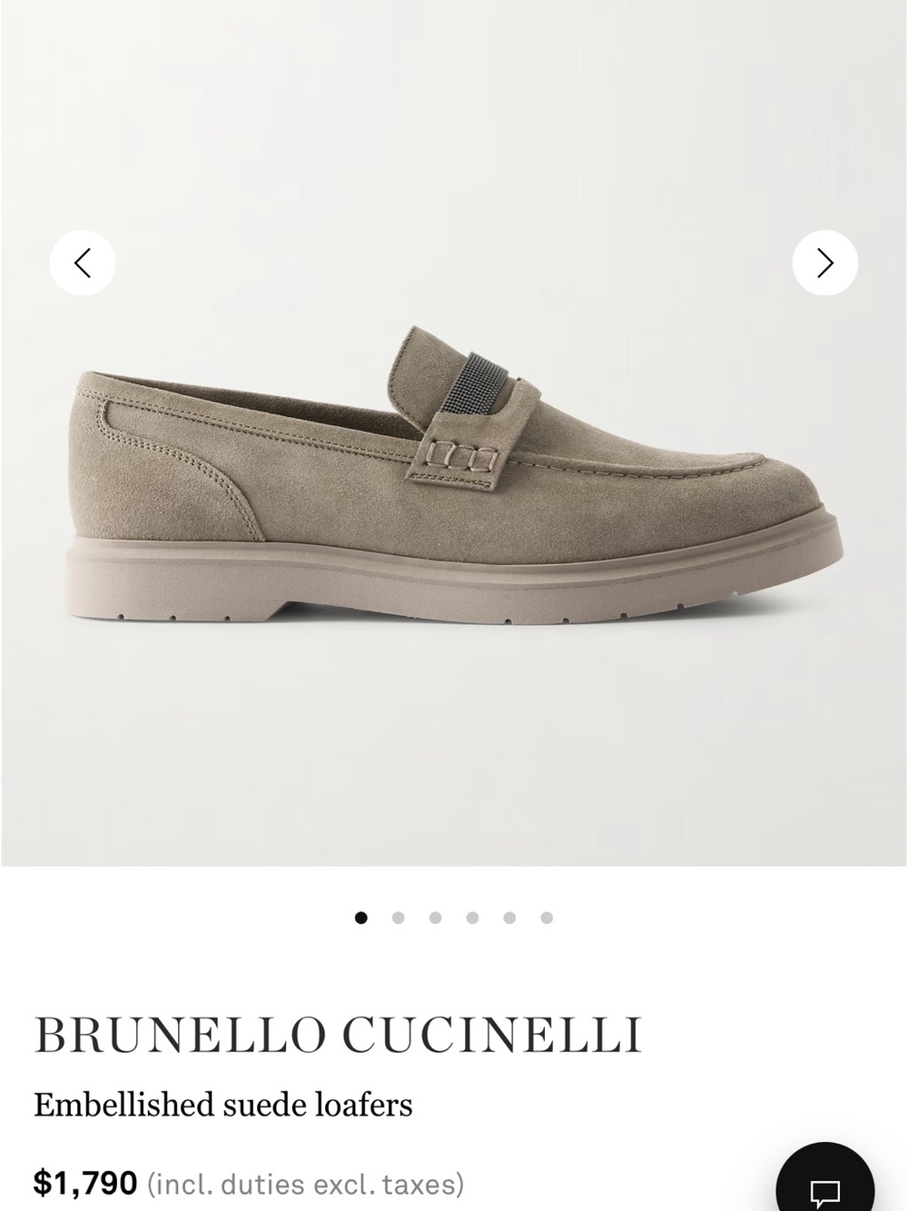 Brunello Cucinelli Beige Taupe Suede Penny Loafers / size 37 EU suede leather